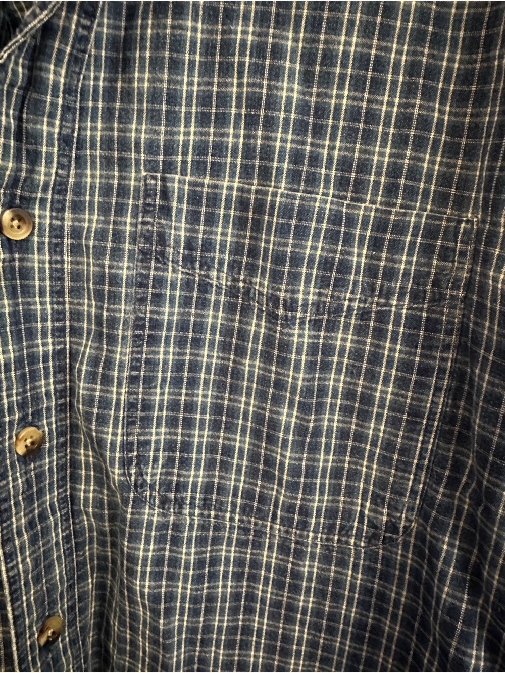 L.L. Bean Men's Blue and White Plaid Button-Down Shirt - Picture 6 of 8